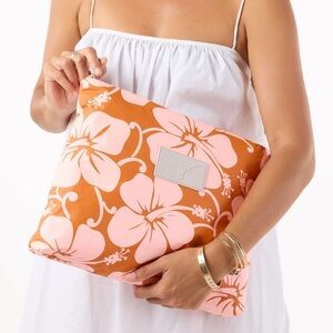 Orange and Pink Floral Clutch